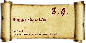 Bogya Gusztáv névjegykártya